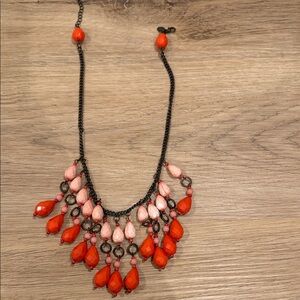 Elegant Red and Pink Beaded Necklace